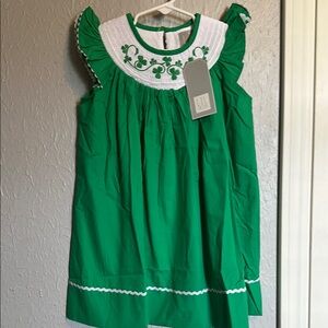 Lil Cactus St. Patrick’s Day Bishop Dress Smocked